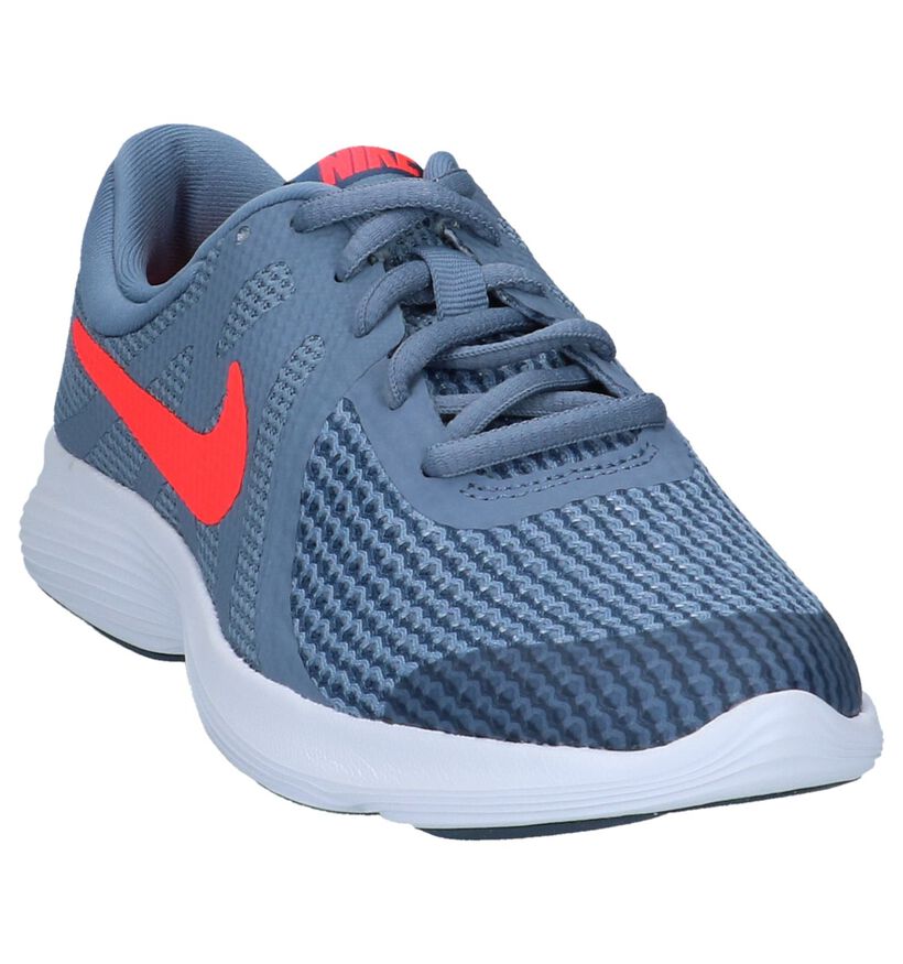 Grijsblauwe Sneakers Nike Revolution 4 GS in stof (222215)