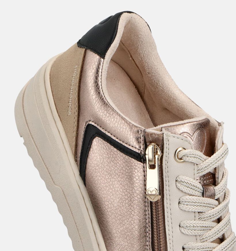 Marco Tozzi Gouden Veterschoenen met Rits voor dames (362540) - geschikt voor steunzolen