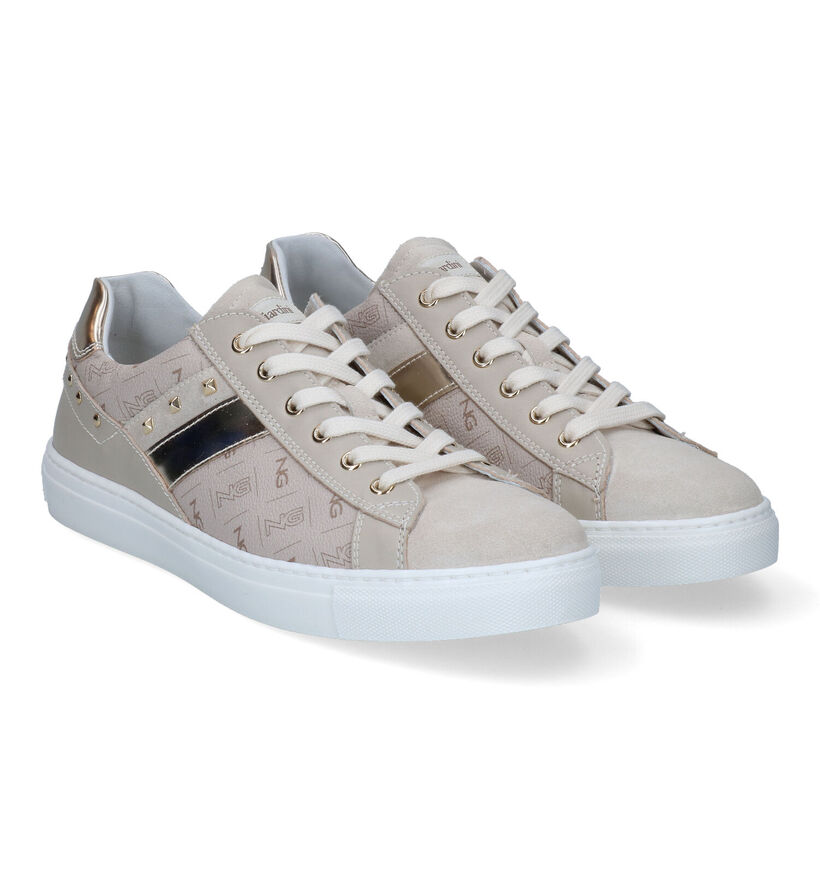 NeroGiardini Beige Veterschoenen voor dames (307503) - geschikt voor steunzolen