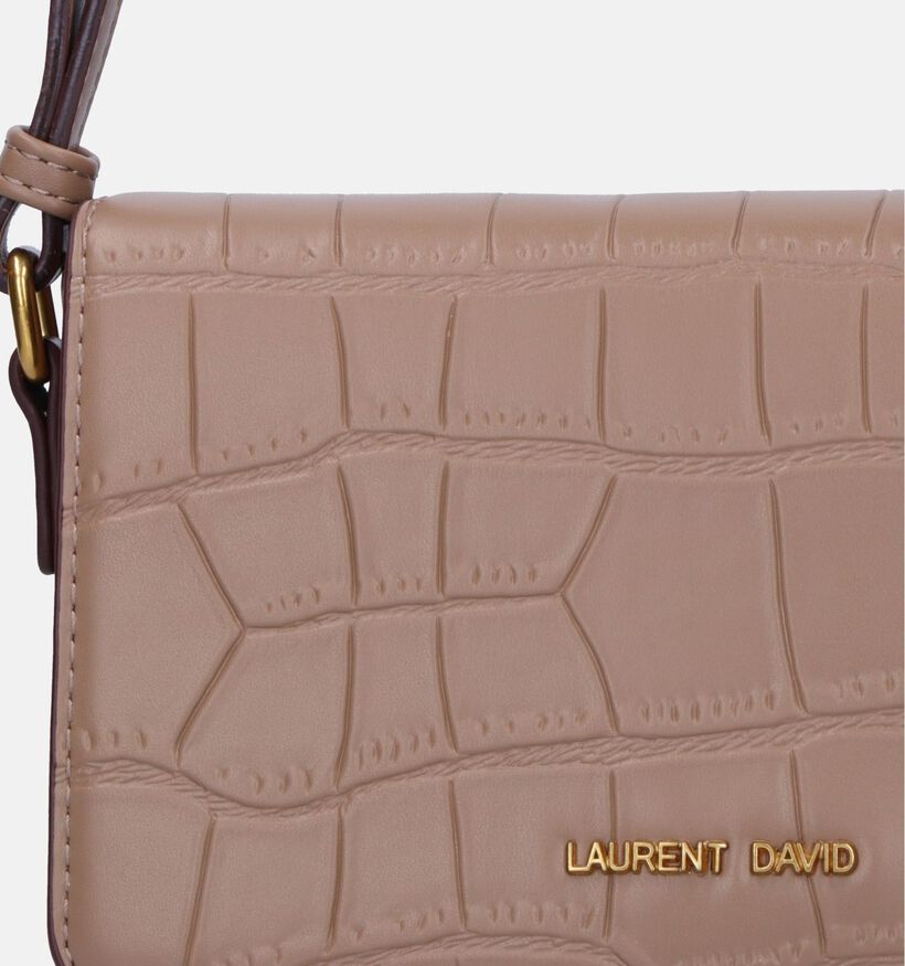 Laurent David Croco Sac port&eacute; crois&eacute; en Taupe pour femmes (333648)