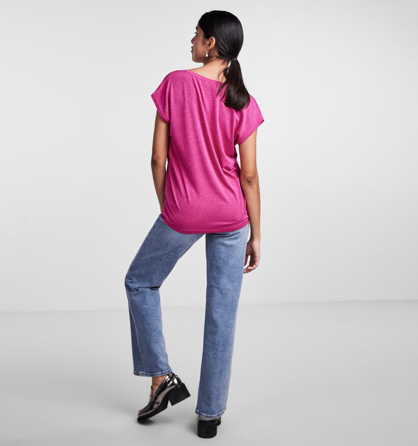 Pieces Billo Tee Lurex Ecru Gestreepte T-shirt (323737)