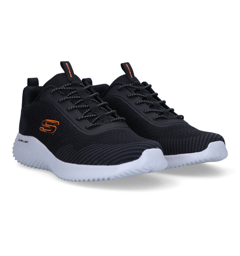 Skechers Bounder Interead Zwarte Slip-on Sneakers in stof (328115)