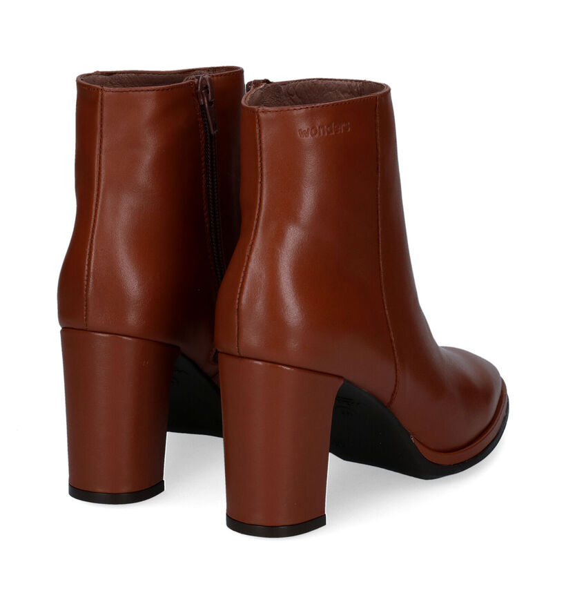 Wonders Bottines à talons en Cognac en cuir (317245)