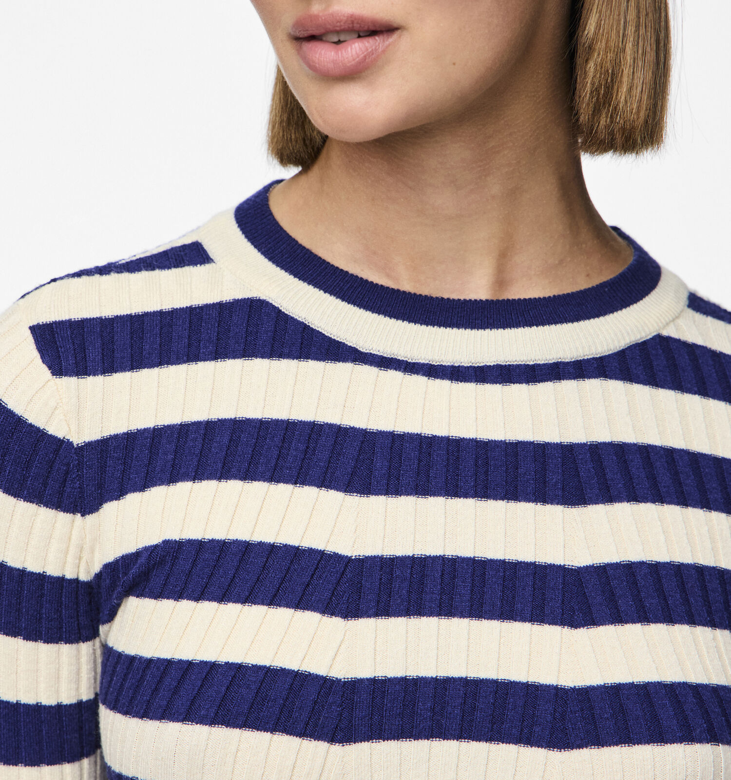 Pieces Crista Blauwe Gestreepte longsleeve Dames T shirts Online op TORFS.BE