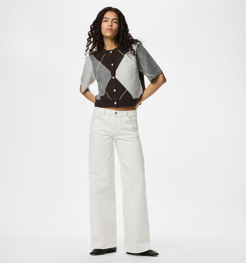 Pieces Sally Gilet en Brun/Gris pour femmes (379324)
