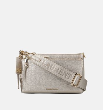 Laurent David Sacs port&eacute; crois&eacute; Noir/Or/Cognac/Vert