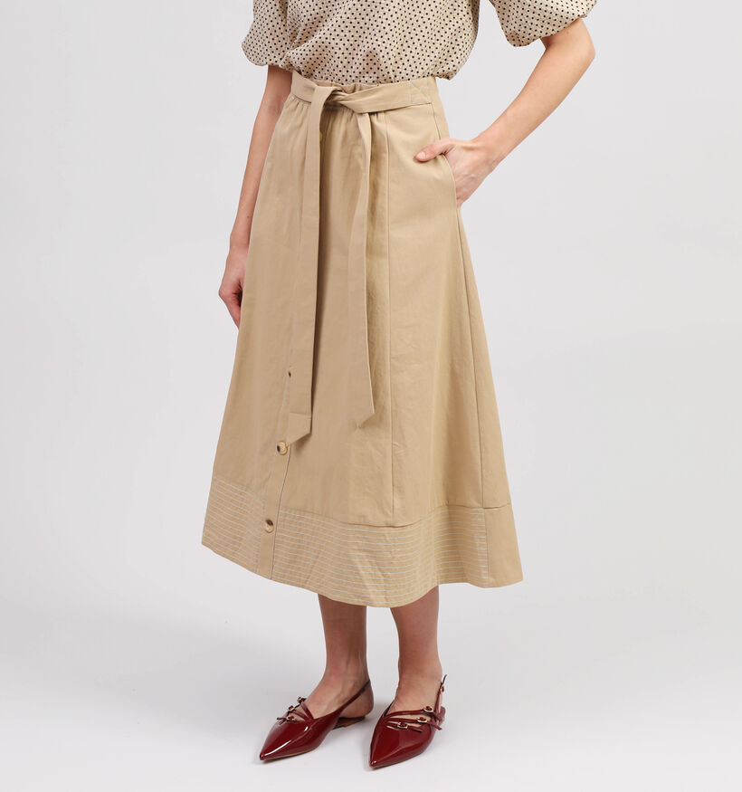 Orfeo Anycia Jupe Mi-longue en Beige pour femmes (358289)