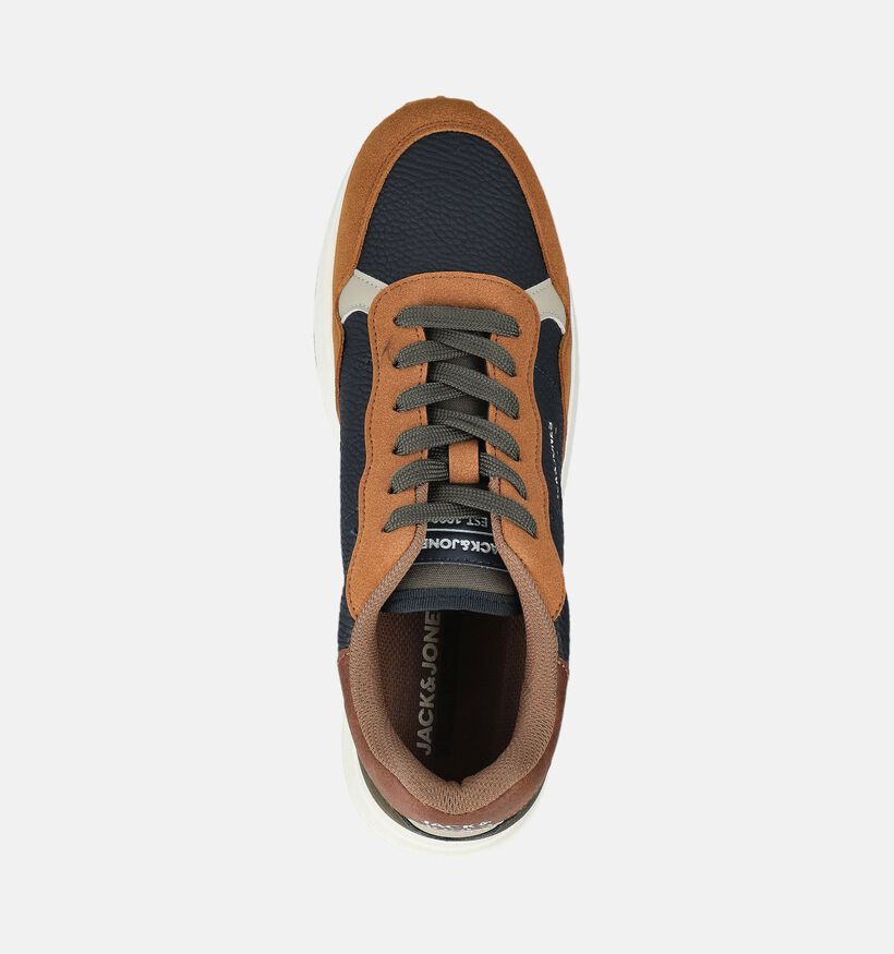 Jack & Jones Beech Pu Chaussures plates en Bleu/Multi pour hommes (375737) - pour semelles orthop&eacute;diques