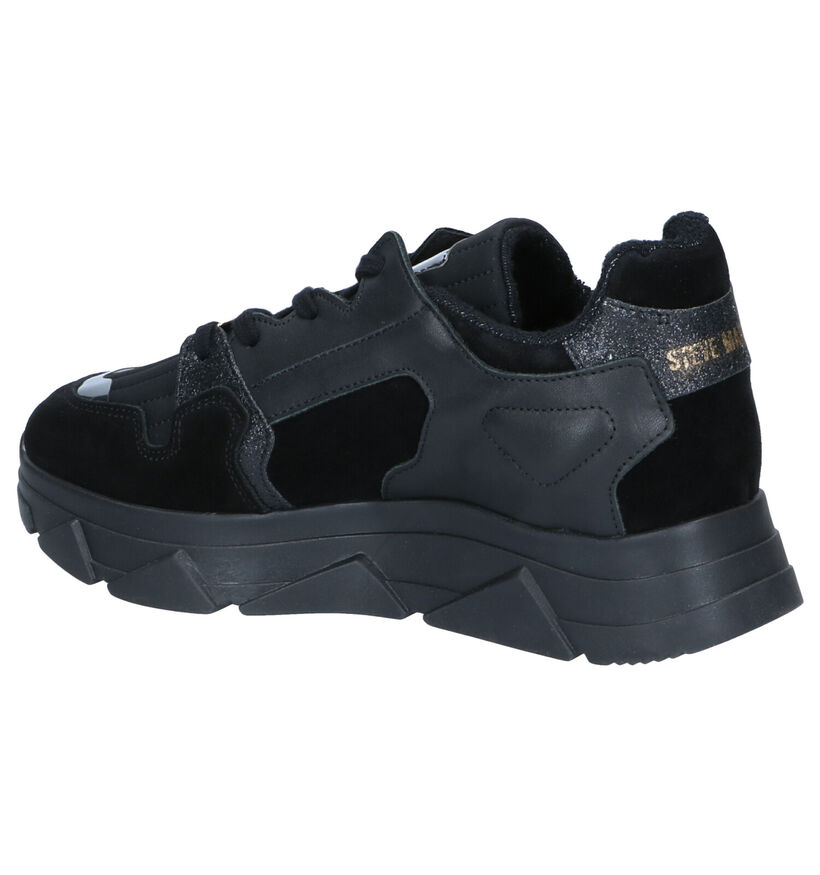 Steve Madden Poppy Zwarte Sneakers in leer (300602)