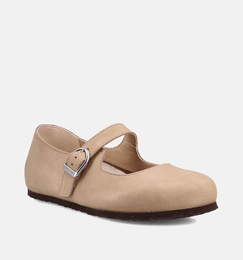 Birkenstock Santa Clarita Natural Ballerines en Beige pour femmes (368231) - pour semelles orthop&eacute;diques