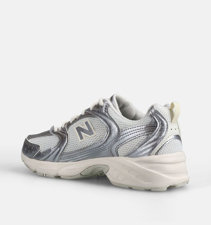 New Balance 530 Baskets en Blanc/Argent pour femmes (366094) - pour semelles orthop&eacute;diques