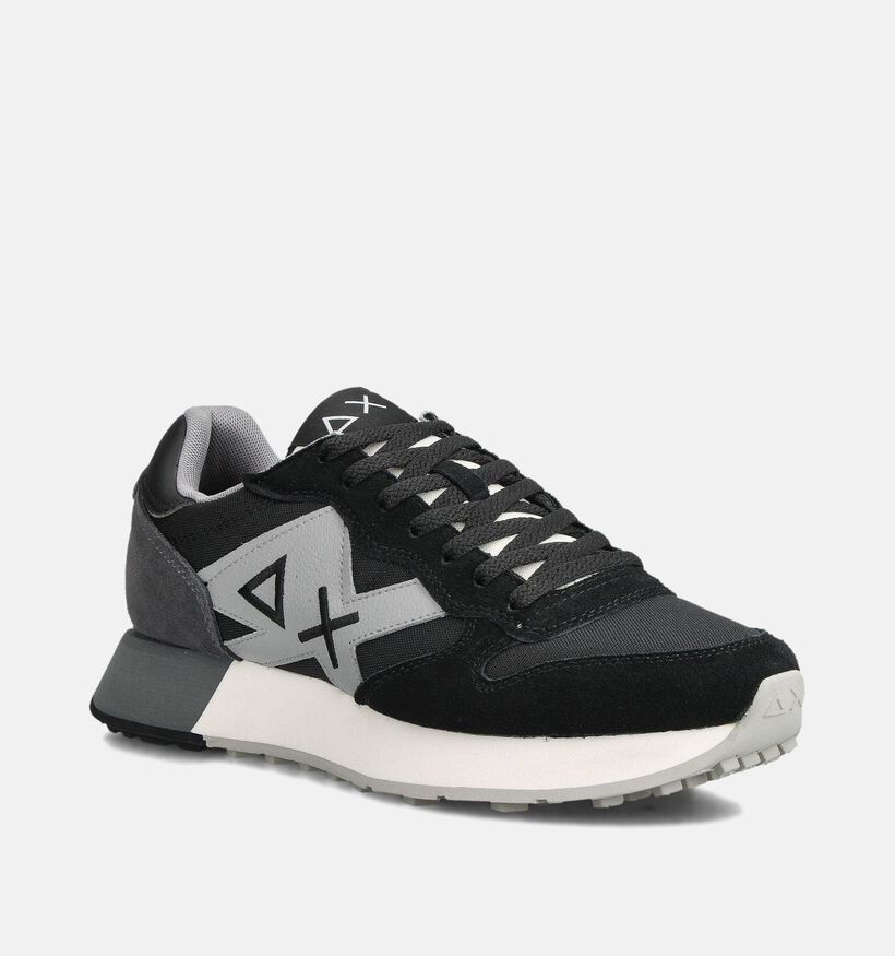 Sun68 Jaki Solid Zwarte/Grijze Sneakers voor heren (361805) - geschikt voor steunzolen