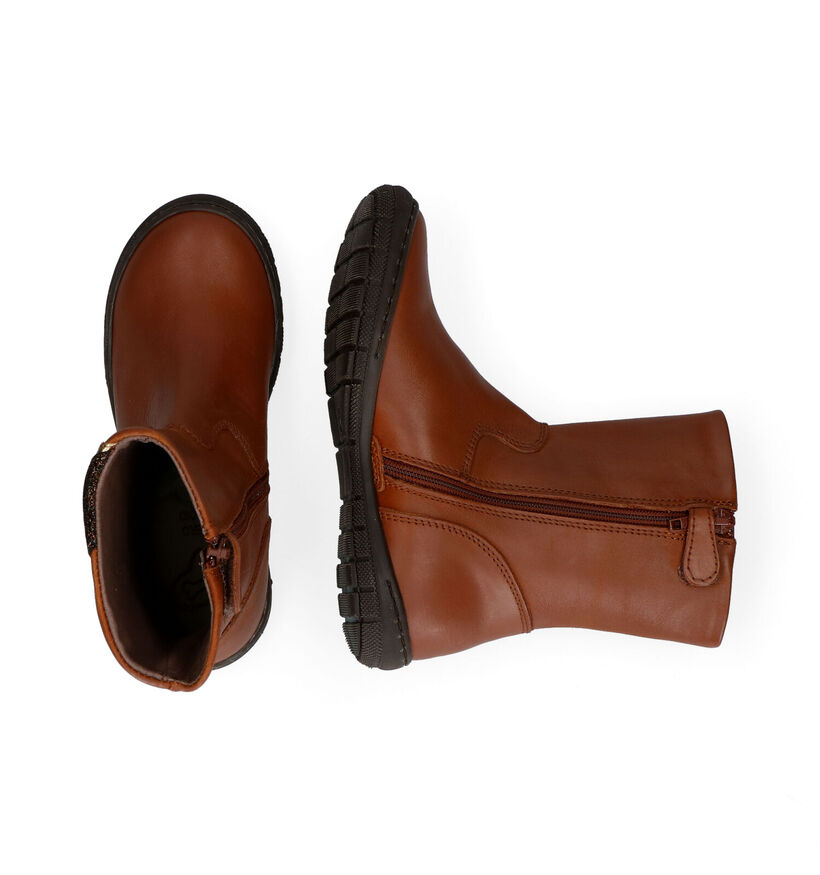 STONES and BONES Flixa Bottes en Cognac en cuir (313923)