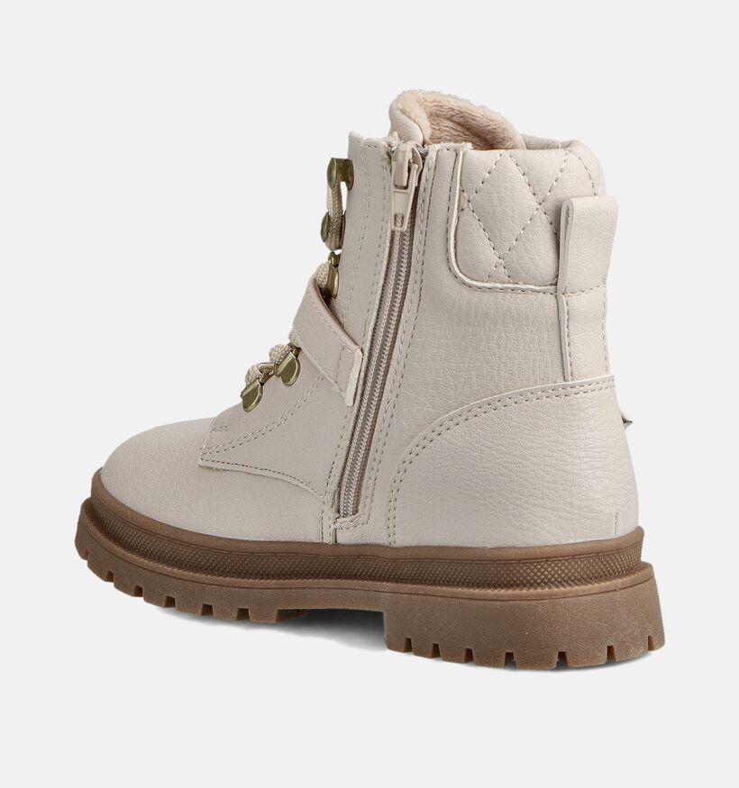 Milo & Mila Ecru Veterboots voor meisjes (362932) - geschikt voor steunzolen