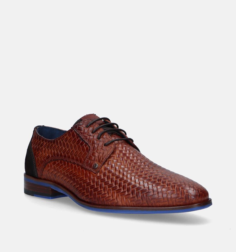 Berkelmans Oulton Cognac Geklede Veterschoenen voor heren (341303) - geschikt voor steunzolen