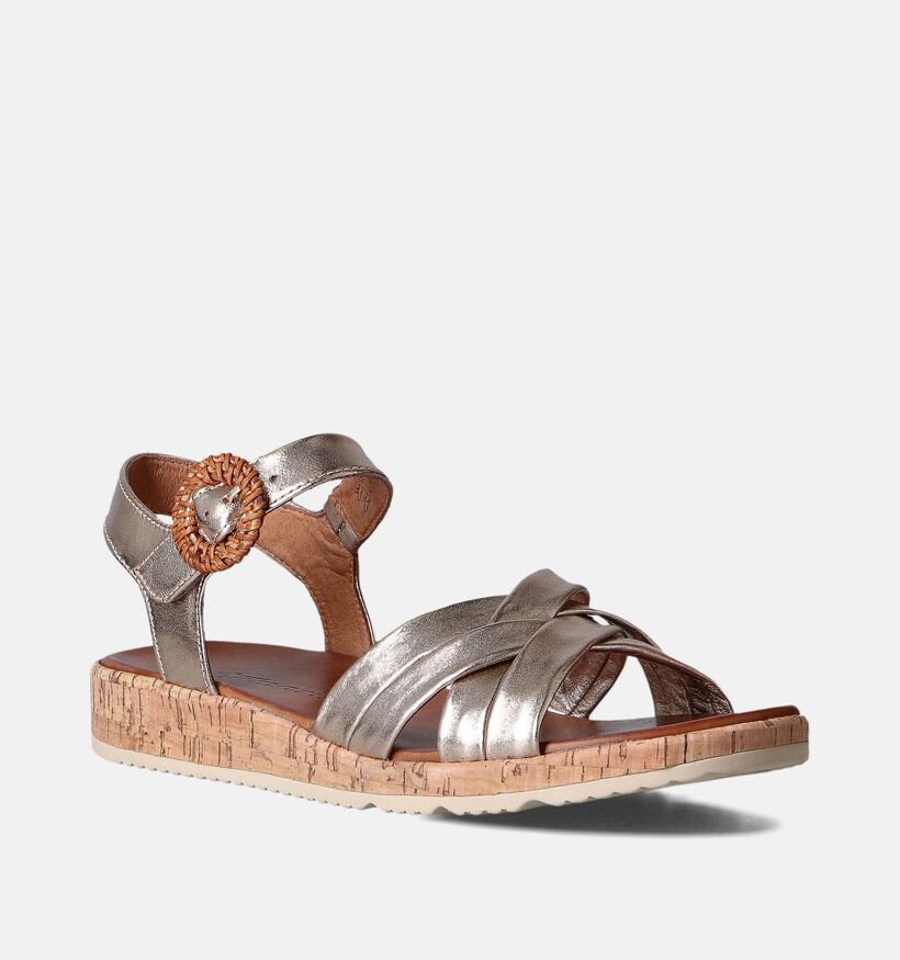 Tamaris Sandales avec talon compensé en Bronze pour femmes (354362)