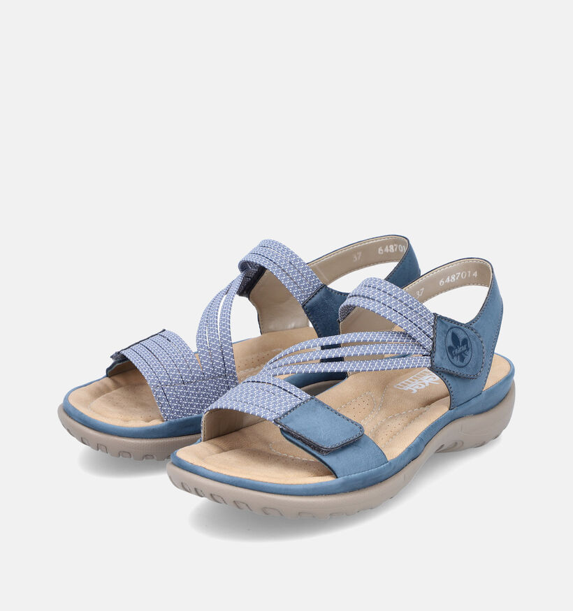 Rieker Sandales plates en Bleu pour femmes (354954)