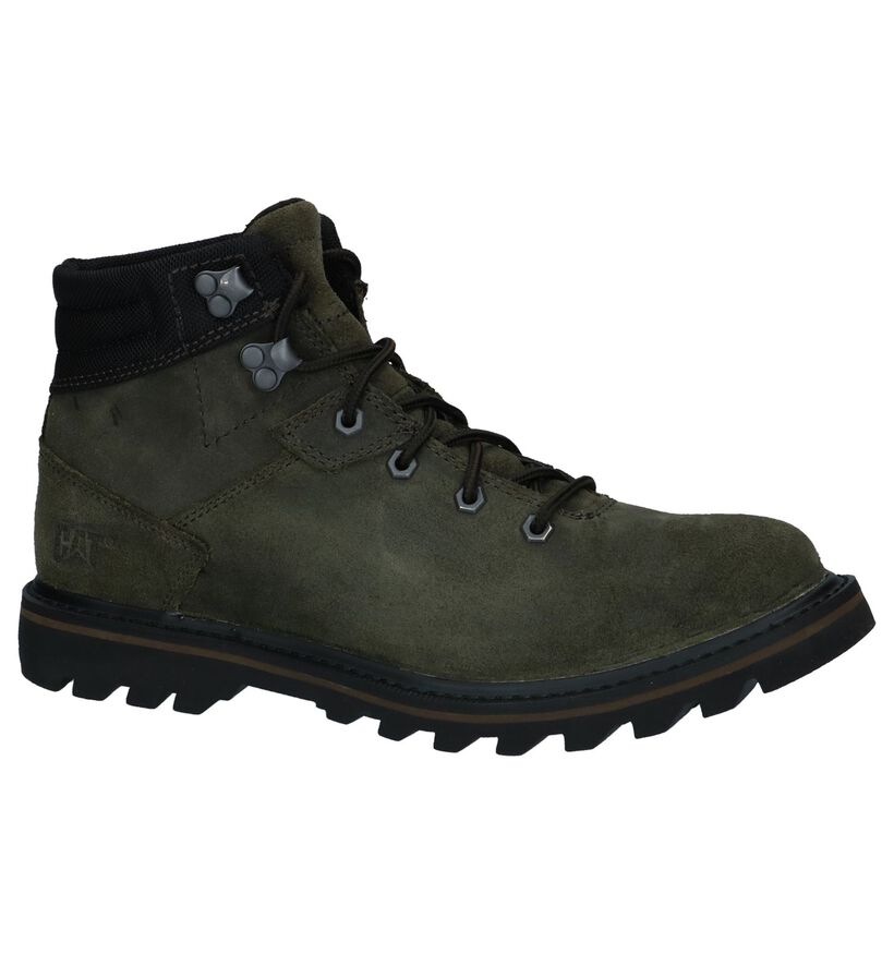 Caterpillar Exigent Olijfgroene Bottines in daim (225469)