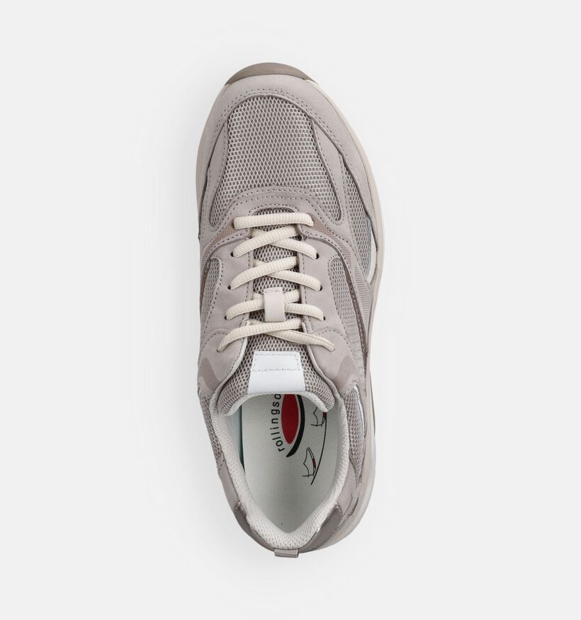 Gabor Rollingsoft Taupe Veterschoenen voor dames (369515) - geschikt voor steunzolen