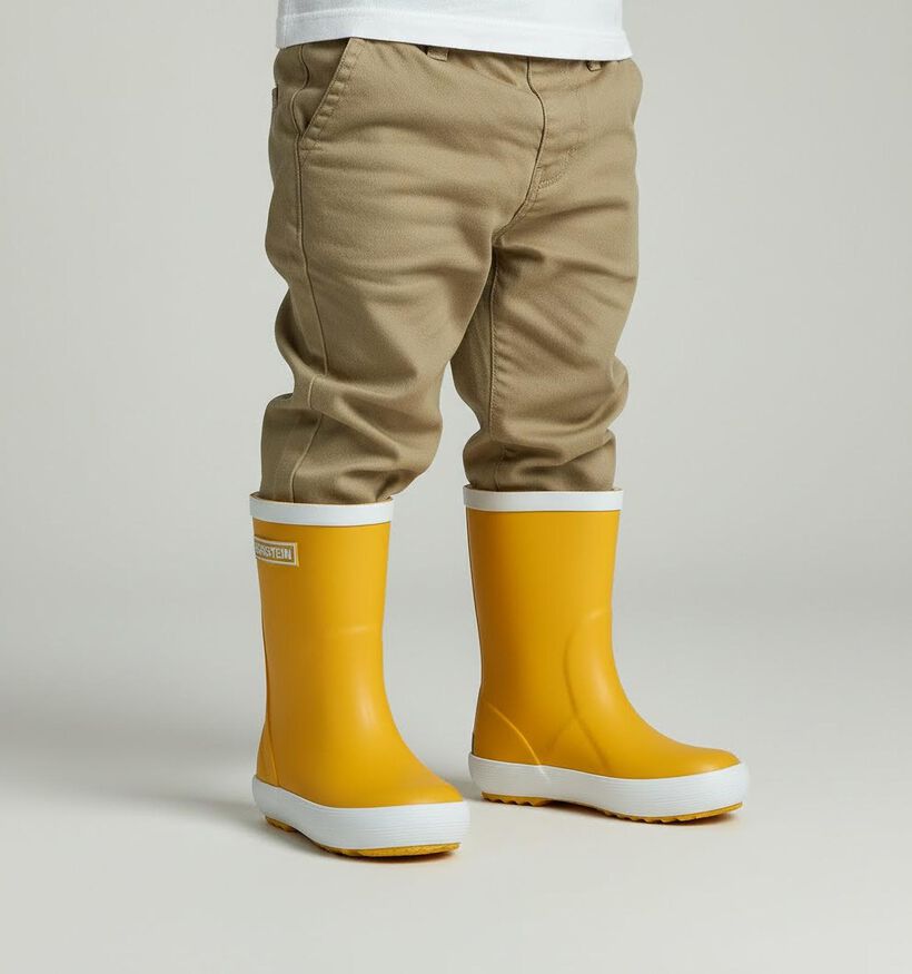 Bergstein Rainboot Bottes de pluie en Jaune pour filles, garçons (180420) - pour semelles orthopédiques