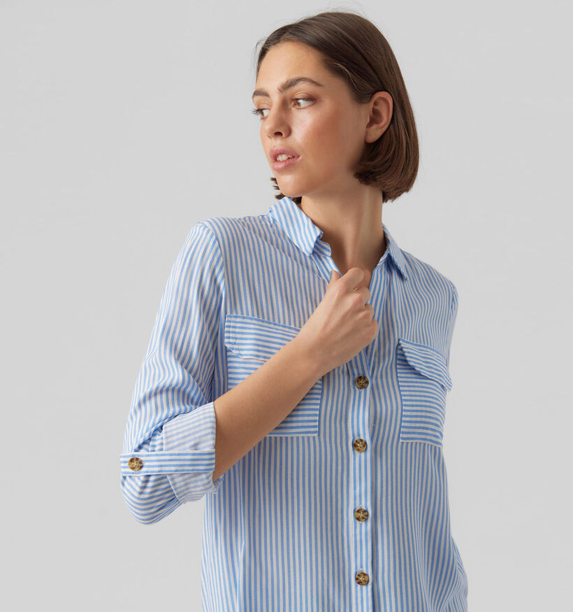 Vero Moda Bumpy Chemise rayé en brun pour femmes (330907)