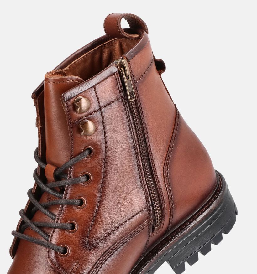 Via Borgo Boots &agrave; lacets en Cognac pour hommes (379284)
