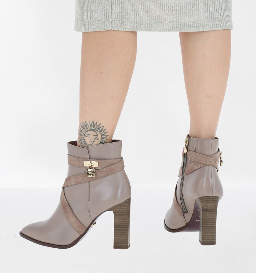 Tamaris Heart & Sole Taupe Enkellaarzen in leer (280967)