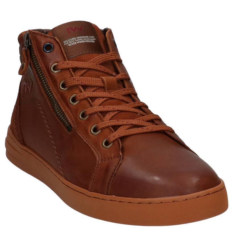 River Woods Faust Chaussures hautes en Cognac en cuir (282046)