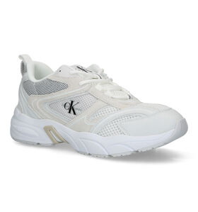 Calvin Klein Retro Tennis Witte Sneakers in leer (318626)