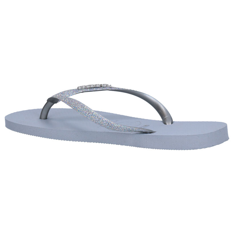 Havaianas Slim Glitter Tongs en Gris en synthétique (275870)