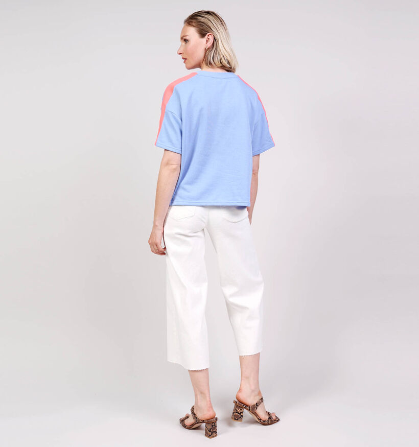 Pieces Chilli Summer Blauwe/Oranje T-shirt voor dames (367055)