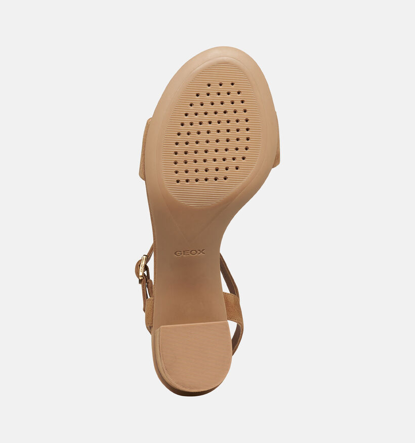 Geox Sandales &agrave; talons en Cognac pour femmes (368127)