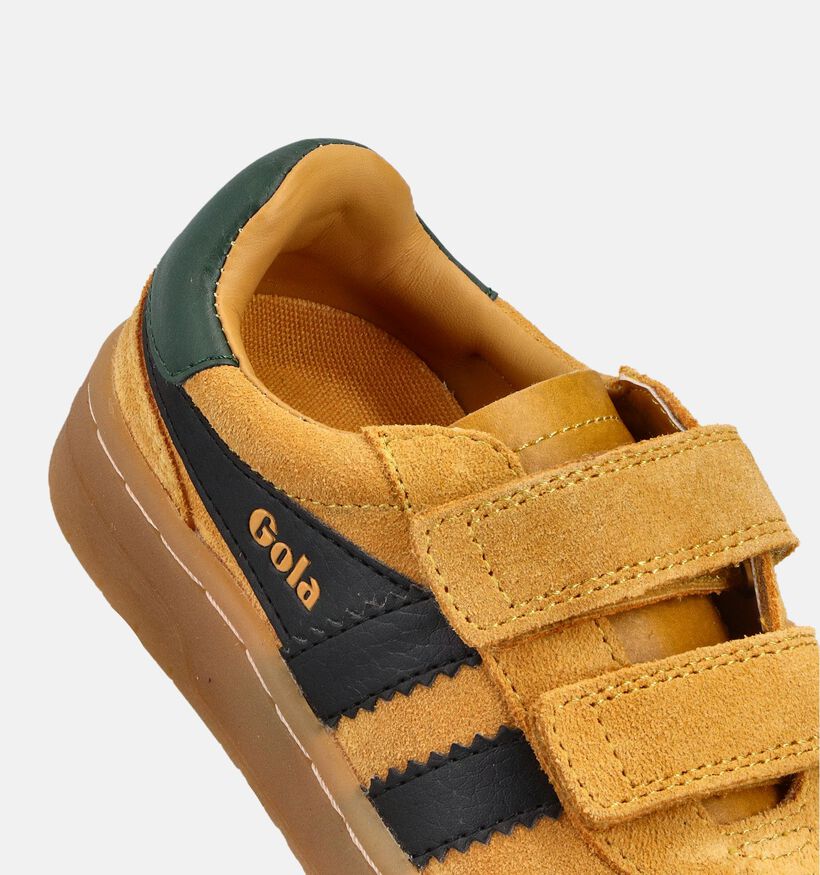 Gola Chaussures à scratch en Jaune pour garçons, filles (361007) - pour semelles orthopédiques
