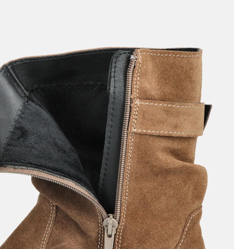 Solemade Molly Bottines plates en Camel pour femmes (364148) - pour semelles orthopédiques