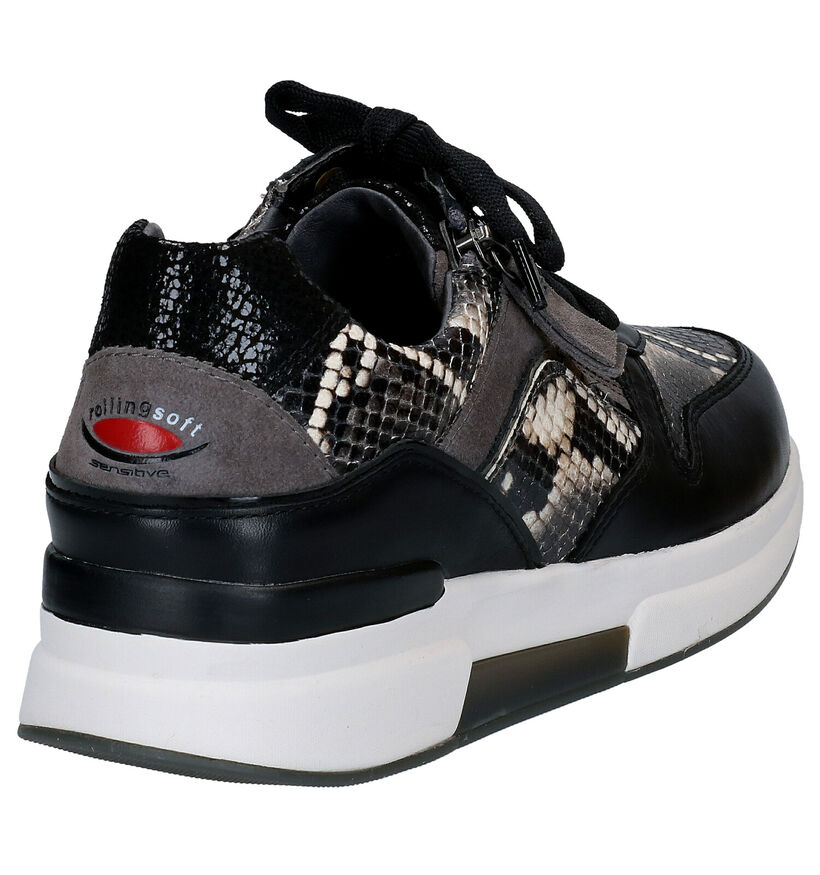 Gabor Rollingsoft Zwarte Veterschoenen in leer (282347)