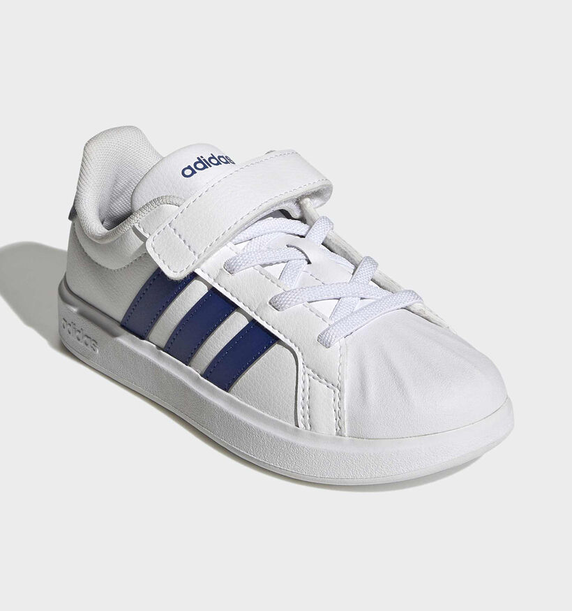 adidas Streettalk Baskets en Blanc/Bleu pour gar&ccedil;ons (380613)