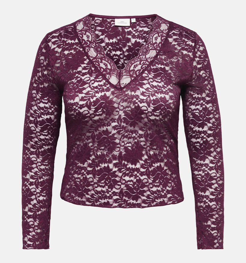 ONLY Carmakoma Nikka Longsleeve en Bordeaux pour femmes (381907)