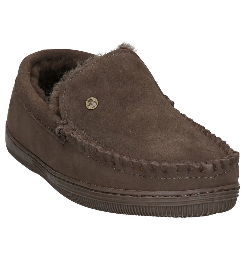 Warmbat Grizzly Pantoufles en Cognac pour hommes (314422)