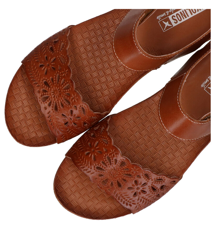 Pikolinos Mahon Cognac Sandalen in leer (289254)