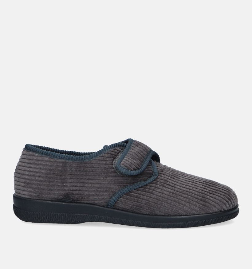 Slippers comfort Pantoufles avec fermeture à velcro en Gris pour hommes (332766)