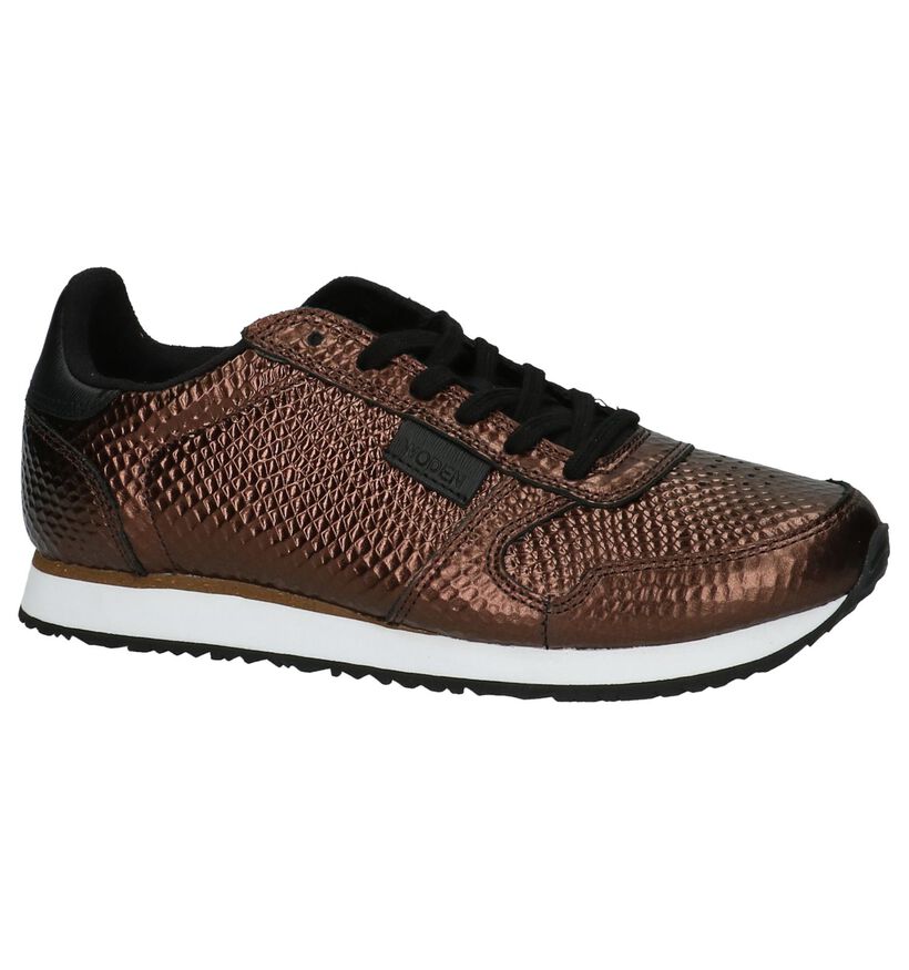 Donker Bruine Metallic Sneaker Woden, , pdp