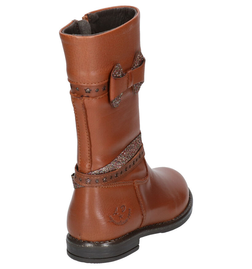 Little David Bottes hautes en Cognac en cuir (261281)