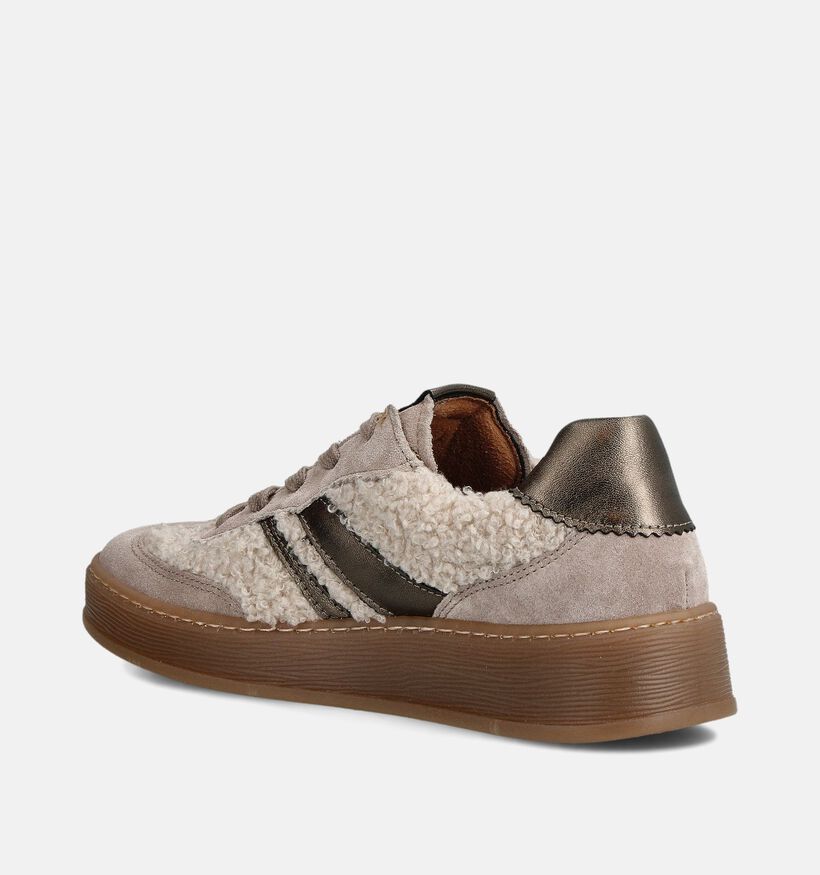 Gabor Donkerbeige Teddy Sneakers voor dames (360303) - geschikt voor steunzolen