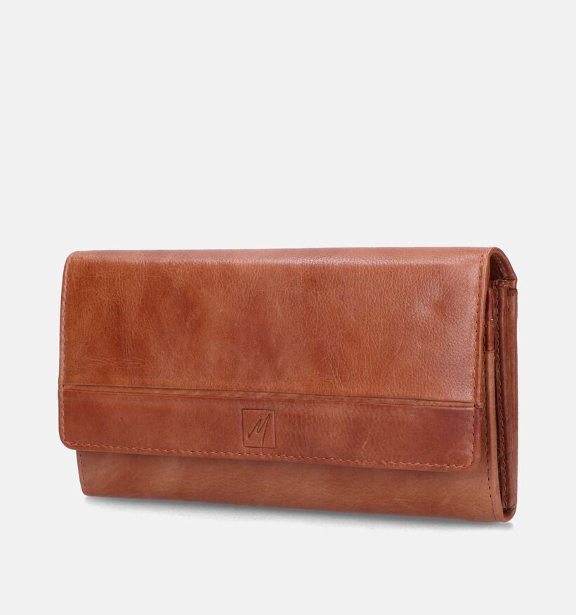 Label M Porte-monnaie à rabat en Cognac pour femmes (341297)