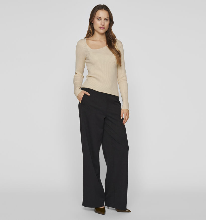 Vila Nelly T-shirt manches longues en Beige pour femmes (351805)