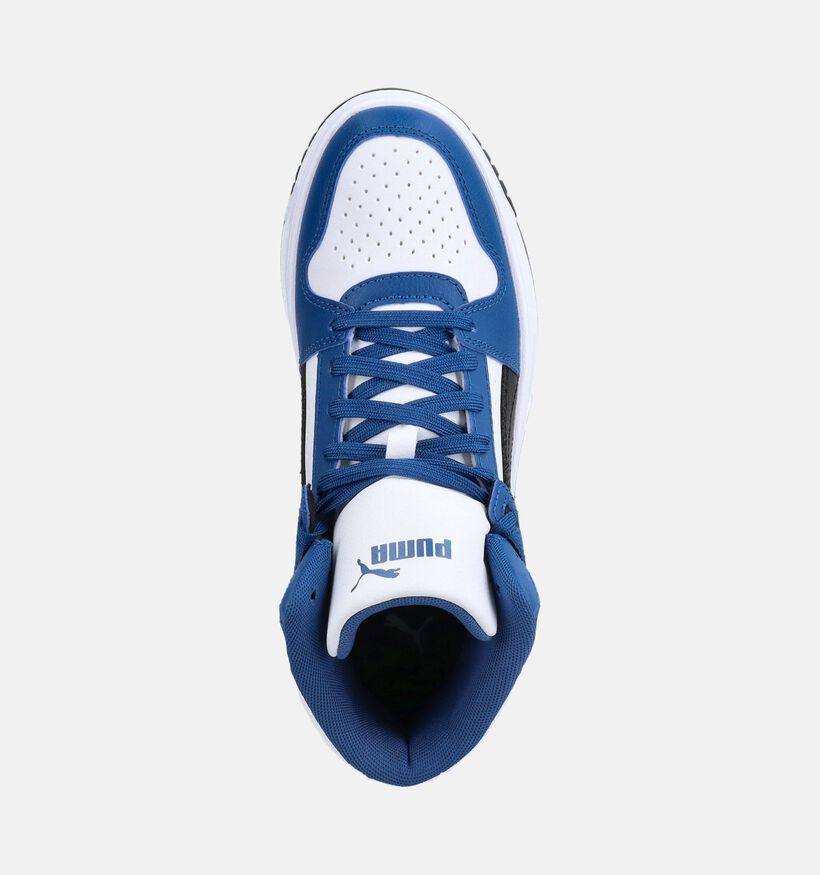 Puma Rebound Slam Mid Witte/Blauwe Hoge Sneakers voor jongens (375573) - geschikt voor steunzolen