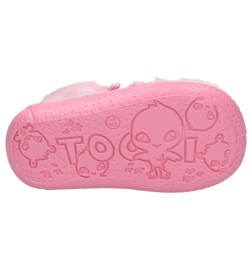 Milo & Mila Roze Babypantoffels in stof (261154)