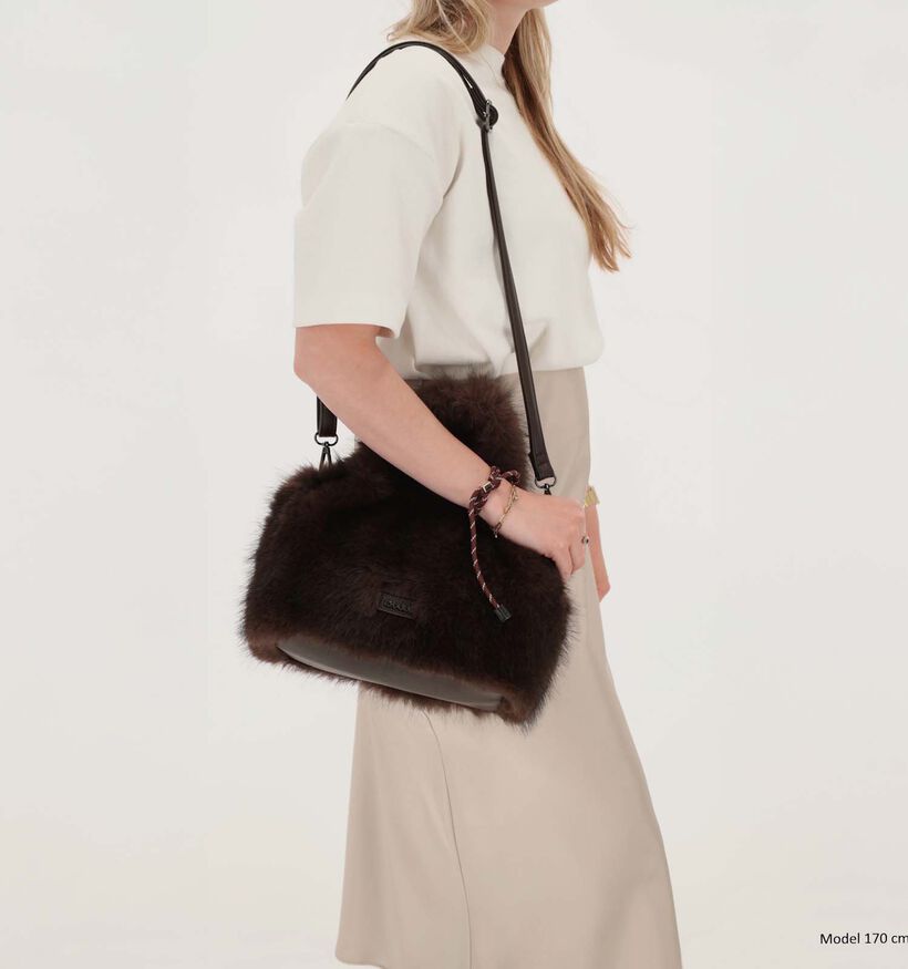 Charm London Antarctica Fluffy Handtas Donkerbruin voor dames (380953)