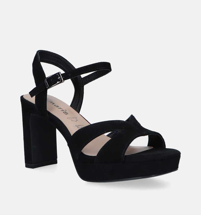 Tamaris Sandales avec talon en Noir pour femmes (338311)