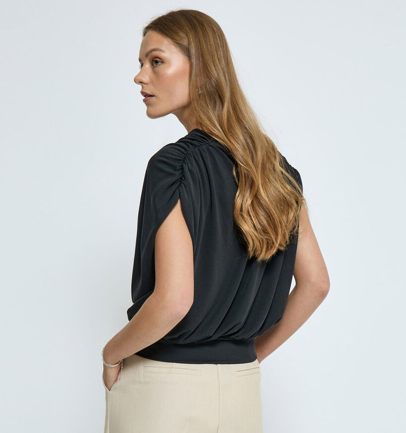 Minus Elvie Modal Wrap Zwarte Blouse voor dames (359238)